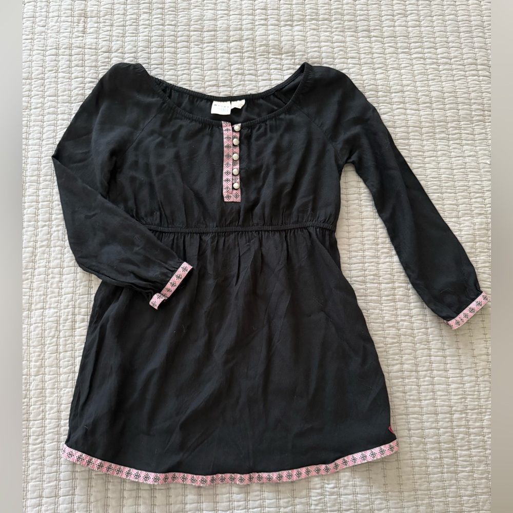 Roxy Girl Charming Black and Pink Kids Dress